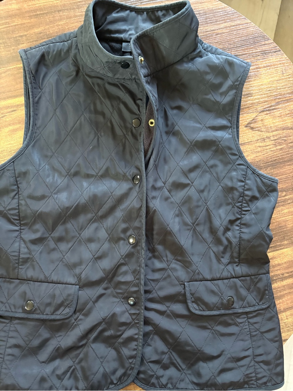 Talbots Quilted Black Sleeveless Vest